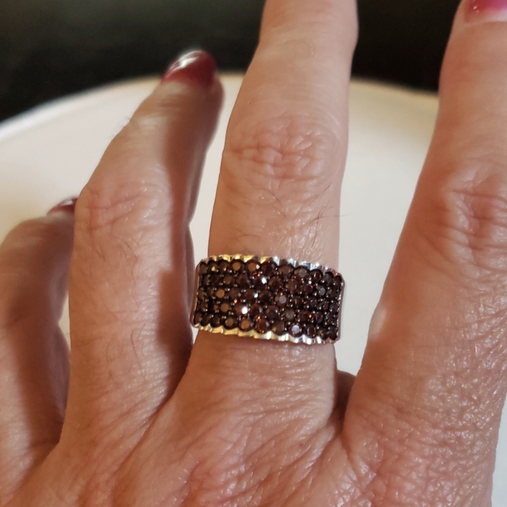 Gorgeous chocolate brown stones ring